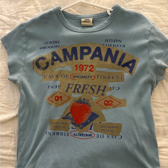 Urban Outfitters Tops - Urban Outfitters Blue Graphic Crop Top